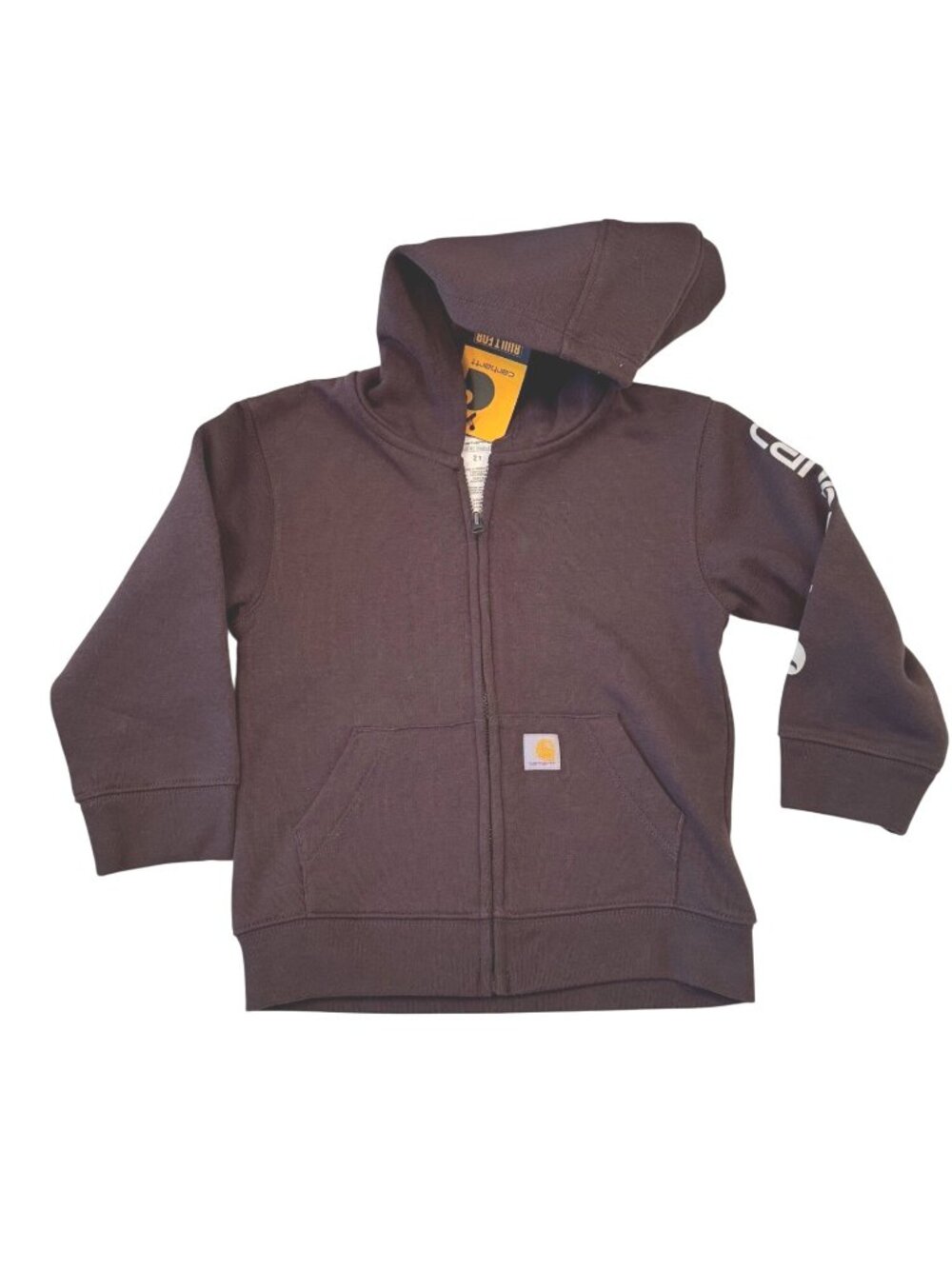 Carhartt Full Zip Fleece Hoodie Size 2T Pockets Brown NWT